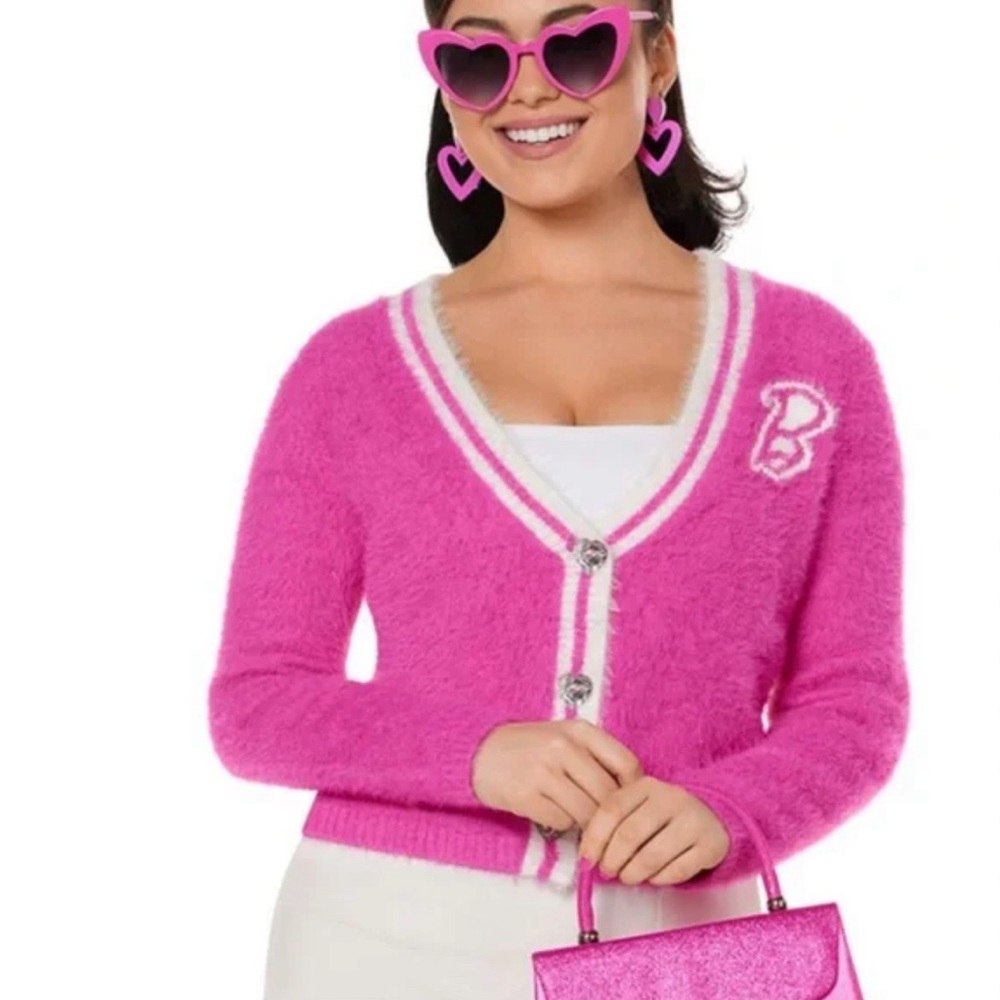 Like New Barbie Pink Cardigan Sweater